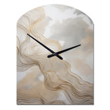 Gold And Grey Linear Expressions V - Asymmetric Metal Wall Clock