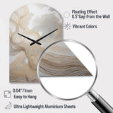Gold And Grey Linear Expressions V - Asymmetric Metal Wall Clock