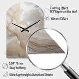Gold And Grey Linear Expressions V - Asymmetric Metal Wall Clock
