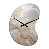 Gold And Grey Linear Expressions V - Asymmetric Metal Wall Clock