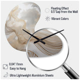 Gold And Grey Linear Expressions V - Asymmetric Metal Wall Clock