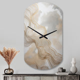 Gold And Grey Linear Expressions V - Asymmetric Metal Wall Clock