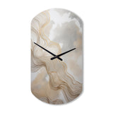Gold And Grey Linear Expressions V - Asymmetric Metal Wall Clock