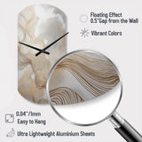 Gold And Grey Linear Expressions V - Asymmetric Metal Wall Clock