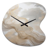 Gold And Grey Linear Expressions V - Asymmetric Metal Wall Clock