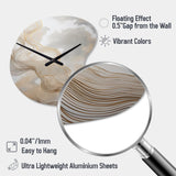 Gold And Grey Linear Expressions V - Asymmetric Metal Wall Clock
