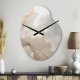 Gold And Grey Linear Expressions V - Asymmetric Metal Wall Clock