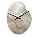 Gold And Grey Linear Expressions V - Asymmetric Metal Wall Clock