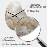 Gold And Grey Linear Expressions V - Asymmetric Metal Wall Clock