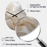 Gold And Grey Linear Expressions V - Asymmetric Metal Wall Clock