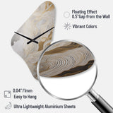 Gold And Grey Abstracted Line Artistry III - Asymmetric Metal Wall Clock