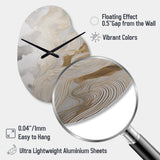 Gold And Grey Abstracted Line Artistry III - Asymmetric Metal Wall Clock