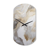Gold And Grey Abstracted Line Artistry V - Asymmetric Metal Wall Clock