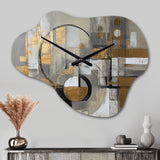 Gold And Grey Radical Simplicity I - Asymmetric Metal Wall Clock