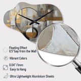 Gold And Grey Radical Simplicity I - Asymmetric Metal Wall Clock