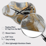 Gold And Grey Radical Simplicity II - Asymmetric Metal Wall Clock