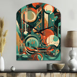 Green And Orange Mid Century Innovations IV - Asymmetric Metal Wall Clock