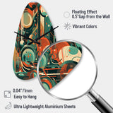 Green And Orange Mid Century Innovations IV - Asymmetric Metal Wall Clock