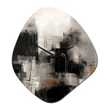Black Mid Century Fusion I - Asymmetric Metal Wall Clock