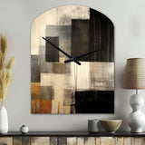 Black Mid Century Fusion II - Asymmetric Metal Wall Clock