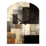 Black Mid Century Fusion II - Asymmetric Metal Wall Clock