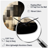 Black Mid Century Fusion II - Asymmetric Metal Wall Clock