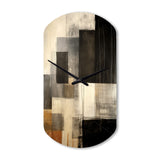 Black Mid Century Fusion II - Asymmetric Metal Wall Clock