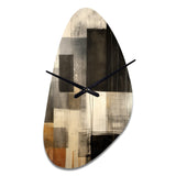 Black Mid Century Fusion II - Asymmetric Metal Wall Clock