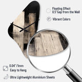Black Mid Century Fusion IV - Asymmetric Metal Wall Clock