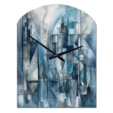 Blue Abstracted Harmonies Of Shape III - Asymmetric Metal Wall Clock