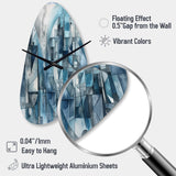 Blue Abstracted Harmonies Of Shape III - Asymmetric Metal Wall Clock
