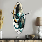 Green Grey Minimalism Fluidity - Asymmetric Metal Wall Clock
