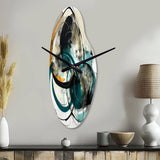Green Grey Minimalism Fluidity - Asymmetric Metal Wall Clock