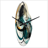 Green Grey Minimalism Fluidity - Asymmetric Metal Wall Clock