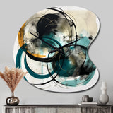 Green Grey Minimalism Fluidity - Asymmetric Metal Wall Clock