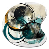 Green Grey Minimalism Fluidity - Asymmetric Metal Wall Clock