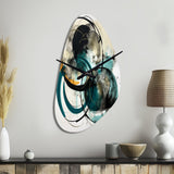 Green Grey Minimalism Fluidity - Asymmetric Metal Wall Clock