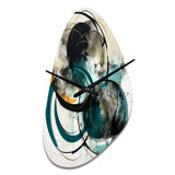Green Grey Minimalism Fluidity - Asymmetric Metal Wall Clock