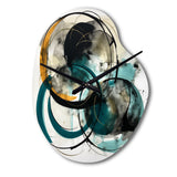 Green Grey Minimalism Fluidity - Asymmetric Metal Wall Clock