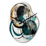 Green Grey Minimalism Fluidity - Asymmetric Metal Wall Clock