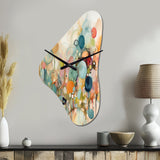Pink Blue Minimalism Fluidity I - Asymmetric Metal Wall Clock