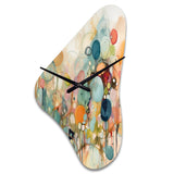 Pink Blue Minimalism Fluidity I - Asymmetric Metal Wall Clock