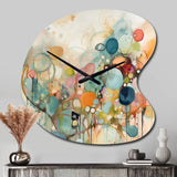 Pink Blue Minimalism Fluidity I - Asymmetric Metal Wall Clock