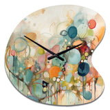 Pink Blue Minimalism Fluidity I - Asymmetric Metal Wall Clock