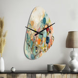 Pink Blue Minimalism Fluidity I - Asymmetric Metal Wall Clock