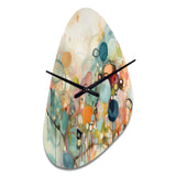 Pink Blue Minimalism Fluidity I - Asymmetric Metal Wall Clock