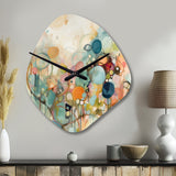 Pink Blue Minimalism Fluidity I - Asymmetric Metal Wall Clock
