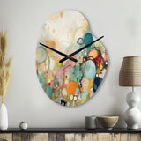 Pink Blue Minimalism Fluidity I - Asymmetric Metal Wall Clock