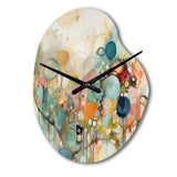 Pink Blue Minimalism Fluidity I - Asymmetric Metal Wall Clock