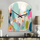 Pink Blue Minimalism Fluidity III - Asymmetric Metal Wall Clock